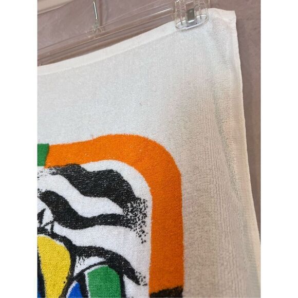 Vintage Beach Towel 80s 90s Zebra Fish - Picture 4 of 6
